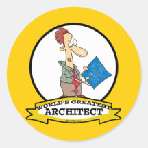 WORLDS GREATEST ARCHITECT MEN CARTOON STICKER