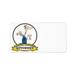 WORLDS GREATEST ATTORNEY MEN CARTOON ADDRESS LABEL