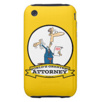 WORLDS GREATEST ATTORNEY MEN CARTOON TOUGH IPHONE 3 COVER
