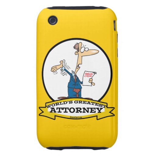 WORLDS GREATEST ATTORNEY MEN CARTOON TOUGH iPhone 3 COVER