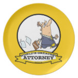 WORLDS GREATEST ATTORNEY MEN III CARTOON PARTY PLATE