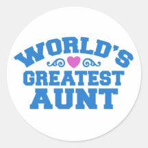 World's Greatest Aunt Round Sticker
