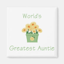 World's Greatest Auntie (flower) Fridge Magnets