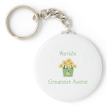 World's Greatest Auntie (flower) keychains
