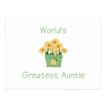 World's Greatest Auntie (flower) Postcard