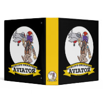 WORLDS GREATEST AVIATOR MEN MALE CARTOON 3 RING BINDER