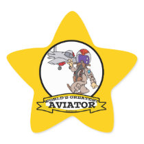 WORLDS GREATEST AVIATOR MEN MALE CARTOON STAR STICKERS