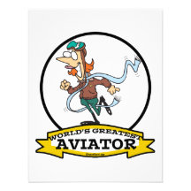 WORLDS GREATEST AVIATOR WOMEN CARTOON CUSTOM ANNOUNCEMENTS