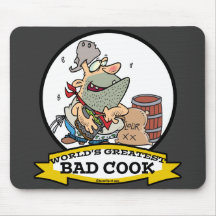 WORLDS GREATEST BAD COOK MEN CARTOON MOUSE PADS
