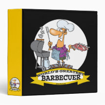 WORLDS GREATEST BARBECUER MEN CARTOON VINYL BINDERS