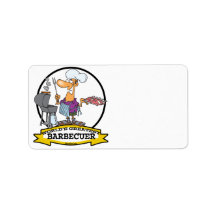 WORLDS GREATEST BARBECUER MEN CARTOON PERSONALIZED ADDRESS LABELS