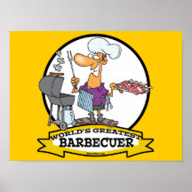 WORLDS GREATEST BARBECUER MEN CARTOON PRINT
