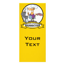 WORLDS GREATEST BARBECUER MEN CARTOON PERSONALIZED RACK CARD