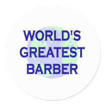 World's Greatest Barber Round Stickers