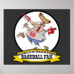WORLDS GREATEST BASEBALL FAN MEN CARTOON POSTERS