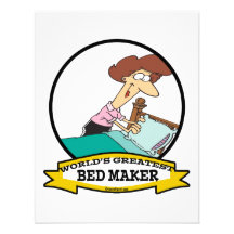 WORLDS GREATEST BED MAKER WOMEN CARTOON INVITATIONS