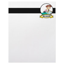 WORLDS GREATEST BED MAKER WOMEN CARTOON CUSTOM LETTERHEAD