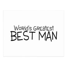 Worlds Greatest Best Man Black Post Cards