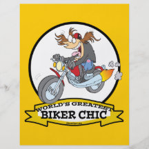 WORLDS GREATEST BIKER CHIC WOMEN CARTOON FLYER