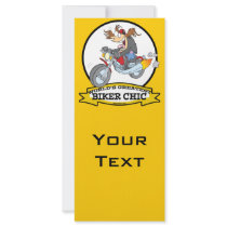 WORLDS GREATEST BIKER CHIC WOMEN CARTOON CUSTOMIZED RACK CARD