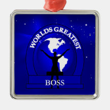 Worlds Greatest Boss Premium Christmas Ornament