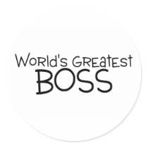 Worlds Greatest Boss Round Sticker