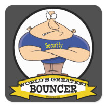 WORLDS GREATEST BOUNCER MEN CARTOON STICKERS