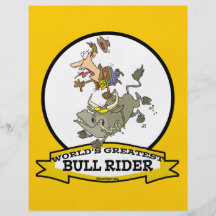 WORLDS GREATEST BULL RIDER MEN CARTOON FLYER DESIGN
