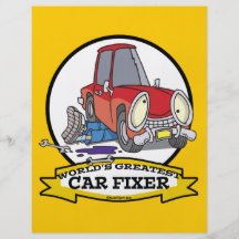 WORLDS GREATEST CAR FIXER CARTOON FLYERS