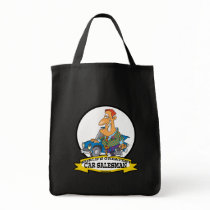 WORLDS GREATEST CAR SALESMAN II CARTOON TOTE BAGS