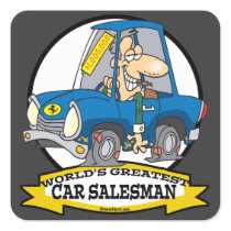 WORLDS GREATEST CAR SALESMAN MEN CARTOON STICKERS