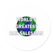 World's Greatest Car Salesman Round Sticker