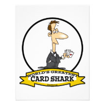 WORLDS GREATEST CARD SHARK MEN CARTOON CUSTOM ANNOUNCEMENT