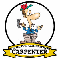 WORLDS GREATEST CARPENTER MEN CARTOON PHOTO CUT OUTS