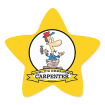WORLDS GREATEST CARPENTER MEN CARTOON STICKERS