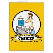 WORLDS GREATEST CASHIER MEN CARTOON CARD