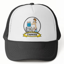 WORLDS GREATEST CASHIER MEN CARTOON TRUCKER HATS