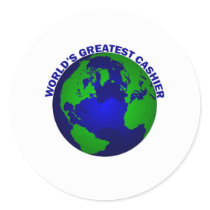 World's Greatest Cashier Round Sticker