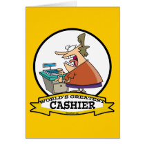 WORLDS GREATEST CASHIER WOMEN CARTOON GREETING CARDS