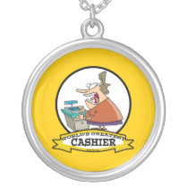 WORLDS GREATEST CASHIER WOMEN CARTOON NECKLACE