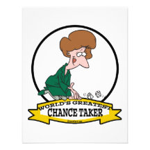 WORLDS GREATEST CHANCE TAKER WOMEN CARTOON PERSONALIZED INVITE