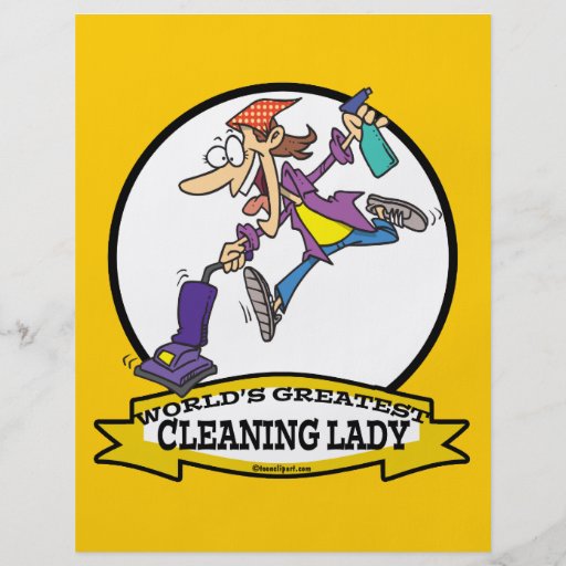 WORLDS GREATEST CLEANING LADY II WOMEN CARTOON FLYER DESIGN