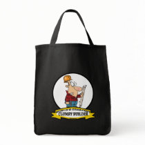 WORLDS GREATEST CLUMSY BUILDER MEN CARTOON TOTE BAG