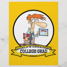 WORLDS GREATEST COLLEGE GRAD MEN CARTOON FULL COLOR FLYER