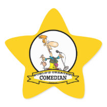 WORLDS GREATEST COMEDIAN MEN CARTOON STAR STICKER