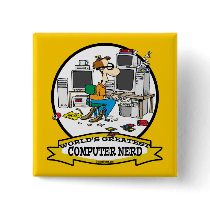 WORLDS GREATEST COMPUTER NERD MEN CARTOON BUTTON