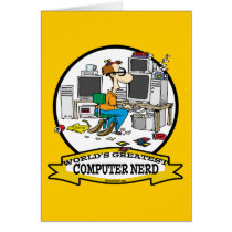 WORLDS GREATEST COMPUTER NERD MEN CARTOON CARD