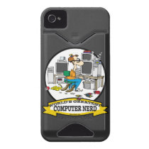 WORLDS GREATEST COMPUTER NERD MEN CARTOON ID IPHONE 4 COVER