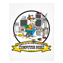 WORLDS GREATEST COMPUTER NERD MEN CARTOON CUSTOM INVITES