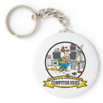 WORLDS GREATEST COMPUTER NERD MEN CARTOON KEY CHAIN